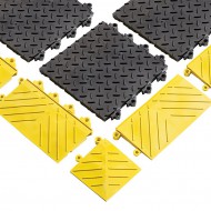 Černá protiúnavová protiskluzová rohož Diamond Flex Lok Solid - 30 x 30 x 2,5 cm