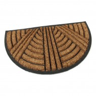 Kokosová čisticí venkovní vstupní půlkruhová rohož FLOMA Stripes - Lines - délka 45 cm, ší