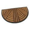 Kokosová čisticí venkovní vstupní půlkruhová rohož FLOMA Stripes - Lines - délka 45 cm, ší