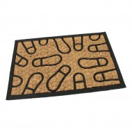 Kokosová čisticí venkovní vstupní rohož FLOMA Rectangle - Traces - délka 40 cm, šířka 60 c