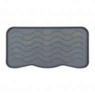 Šedý plastový odkapávač na boty FLOMA Waves - 38 x 75 x 2,1 cm