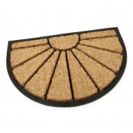 Kokosová čisticí venkovní vstupní půlkruhová rohož FLOMA Sun - délka 40 cm, šířka 60 cm, v