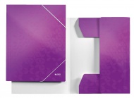 Desky na spisy Leitz WOW 3 klopy purpurová - zvětšit obrázek