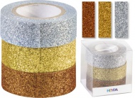 Pska 1,5cm x 3m Glitr m/zlat/ stbrn 3 ks