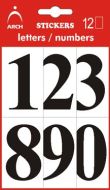 Čísla 0-9, výška 52 mm - 12 číslic černé