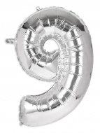 Nafukovací číslice, stříbrná folie 40cm číslice 9 - zvětšit obrázek