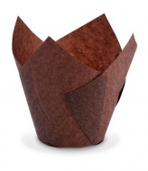Tulipánový cukrářský košíček hnědý 50 x 85 mm 100ks