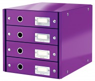 Zásuvkový box Leitz Click-N-Store 4 zásuvky - purpurová - zvětšit obrázek