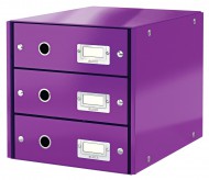 Zásuvkový box Leitz Click-N-Store 3 zásuvky - purpurová