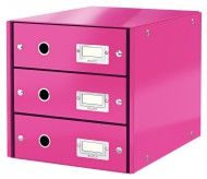 Zásuvkový box Leitz Click-N-Store 3 zásuvky - růžová