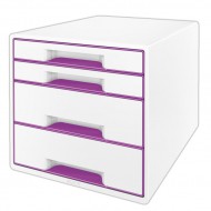 Stolní kostka Leitz WOW 4 zásuvky - purpurová