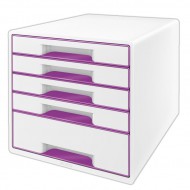 Stolní kostka Leitz WOW 5 zásuvek - purpurová