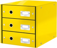 Zásuvkový box Leitz Click-N-Store 3 zásuvky - žlutá
