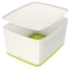 Úložný box s víkem Leitz MyBox, velikost L, bílá/zelená