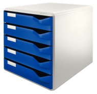 Zásuvkový box Leitz 5 zásuvek, modrá