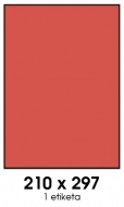 Etikety 210x297, A4, pastelově červené - zvětšit obrázek
