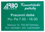 Plastová cedulka 100 x 70 mm