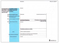 Obálka s doručenkou - modrý pruh