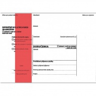 Obálka B6 s doručenkou, samolepící, červený pruh, text, velikost 125x176 mm
