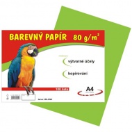 Barevný papír A4/80g/100 listů - sv. zelený