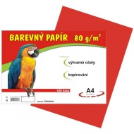 Barevný papír A4/80g/100 listů - červený