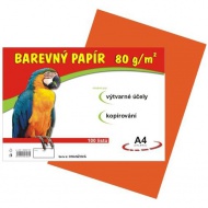 Barevný papír A4/80g/100 listů - oranžový