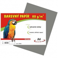 Barevný papír A4/80g/100 listů - šedý