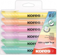 Zvýrazňovač Kores High Liner Plus pastel sada 6 ks - zvětšit obrázek