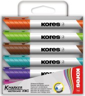 Popisovač Kores K-Marker whiteboard, klínový hrot, 6 ks