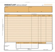 Dodací list, samopropisovací, 21 x 20 cm, 100 listů