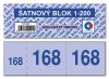 Šatnovy blok 1-200 čísel, ET295	