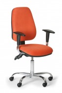 Kancelářská židle Alex chrom s područkami oranžová - zvětšit obrázek