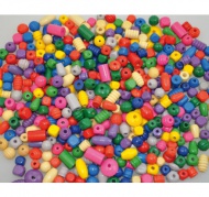 Dřevěné korálky barevné 125gr