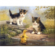 Malování podle čísel 30x40 cm- Přátelé u vody - zvětšit obrázek