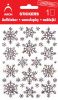 Vánoční holografické samolepky - stříbrné vločky jemné