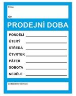 PRODEJNÍ DOBA A4 - plast. cedulka modrá - zvětšit obrázek