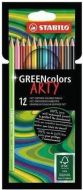 Pastelky GreenColors ARTY, 12 různých barev, šestihranná, STABILO - zvětšit obrázek