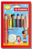Pastelky Stabilo Woody 3 in 1 - 6 barev 