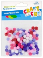 Kuličky POMPON 1cm mix - zvětšit obrázek