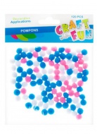 Kuličky POMPON bílá,růžová,modrá 1 cm  - zvětšit obrázek
