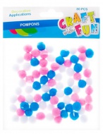 Kuličky POMPON bílá,růžová,modrá - zvětšit obrázek