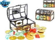 Truhla s pokladem se zlatými mincemi a diamanty, set 50ks - zvětšit obrázek