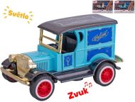 Auto old timer 11cm kovové, zpětný chod, se světlem a zvukem, 3barvy 