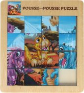 Dřevěná posuvná skládačka Dino, 15 ks - zvětšit obrázek