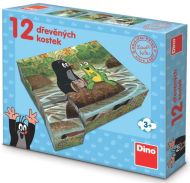 Kostky kubus Krtek a zvířátka, dřevo 12ks