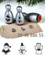 Razítka dřevěné kuželky 1,6x3,5 Santa stříbrné