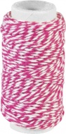 Provázek 100% bavlna 20m pink/bílý  - zvětšit obrázek