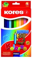 KORES Jumbo trojhranné pastelky, 5mm/12ks