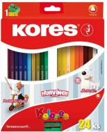 KORES Trojhranné pastelky, 3mm/24ks