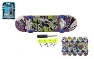 Skateboard prstový šroubovací plast 9cm s doplňky mix barev